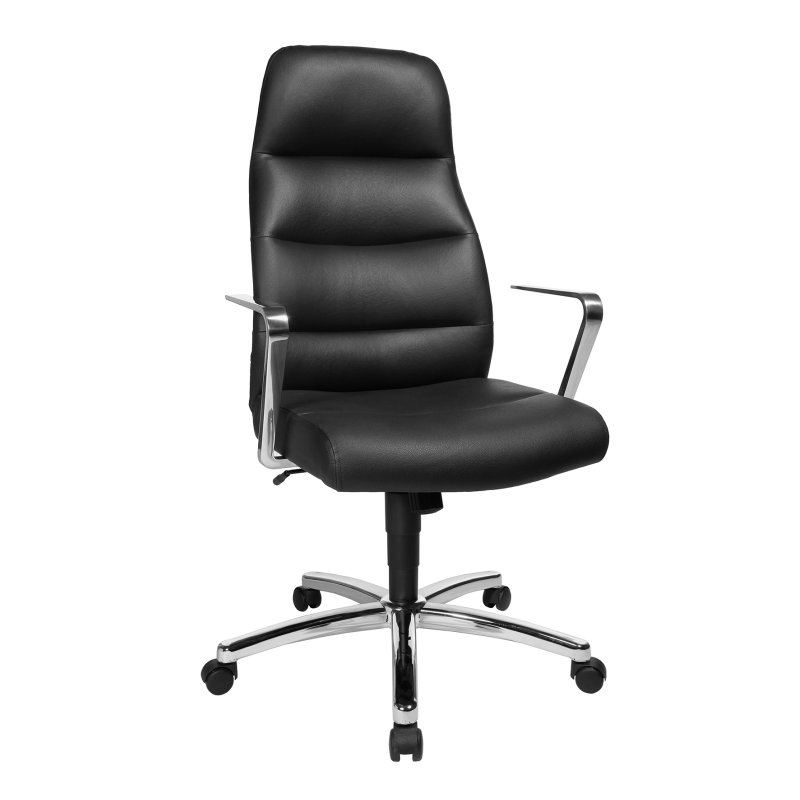 Topstar bureaustoel Chairman 70, echt leer, zwart, synchronmechaniek